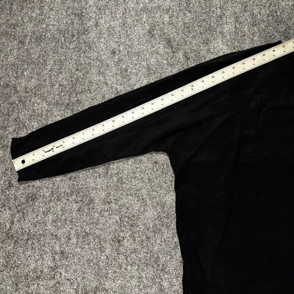 Lands’ End Black Vintage Blouse WMNS 4 Crew Neck Pullover Top Office Chic - Picture 8 of 12